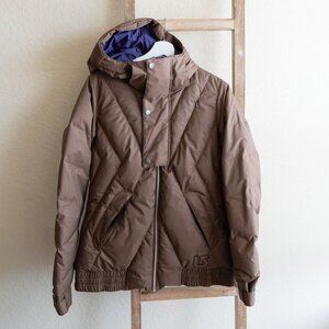 Burton Dandridge Down Jacket Women’s Medium DRYRIDE 550 Fill, Waterproof Brown